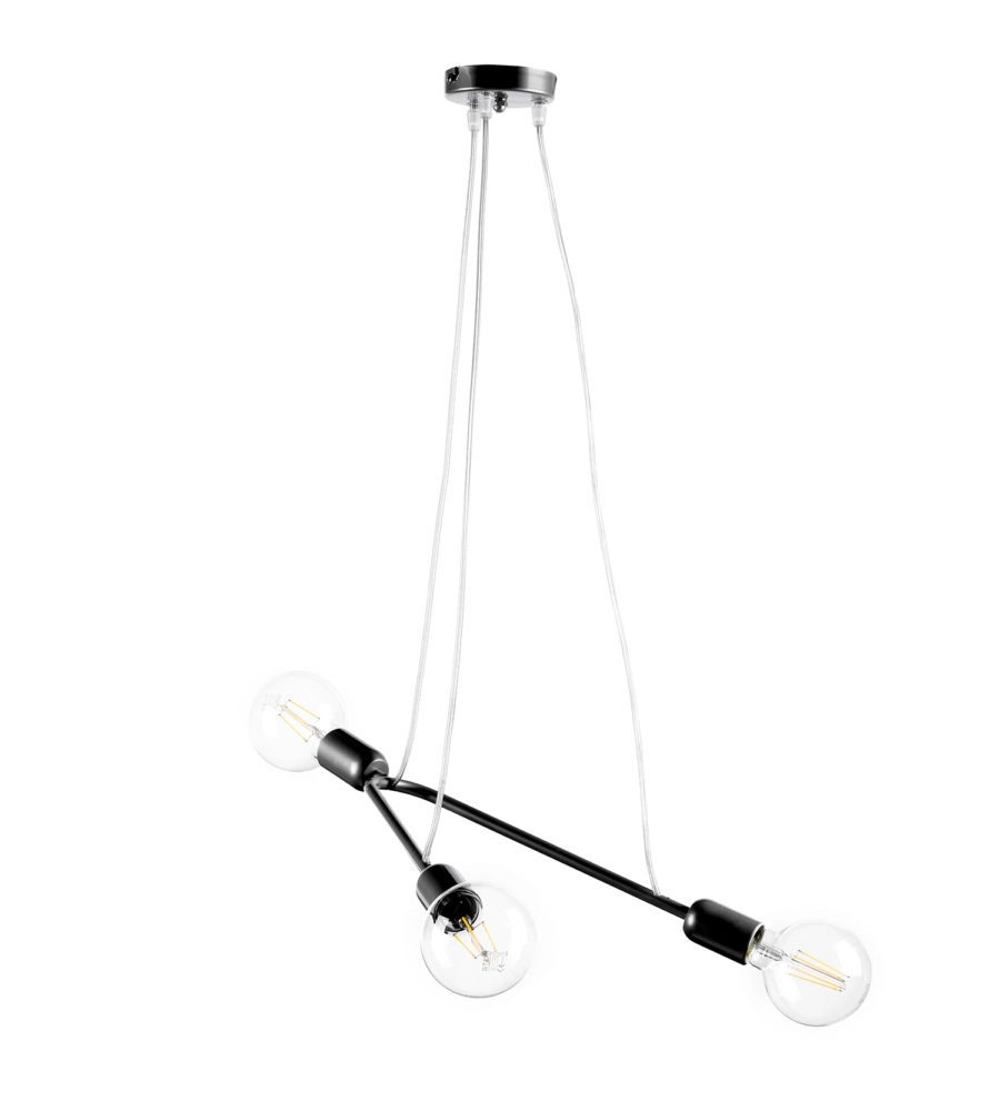 LAMPADARIO 3 LUCI ONLI "BOOMERANG" NERO E27